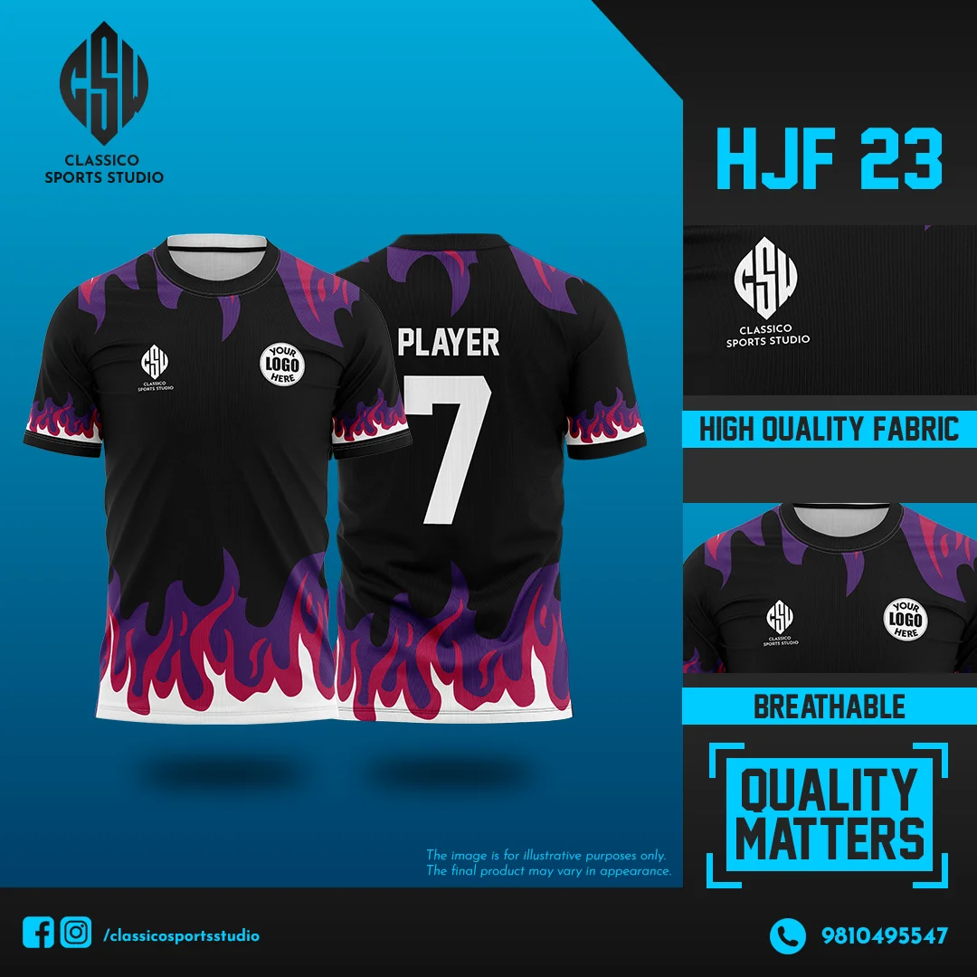 HJF 23 Custom Flame Football Jersey  High Performance Design | Classico Sportswear Nepal