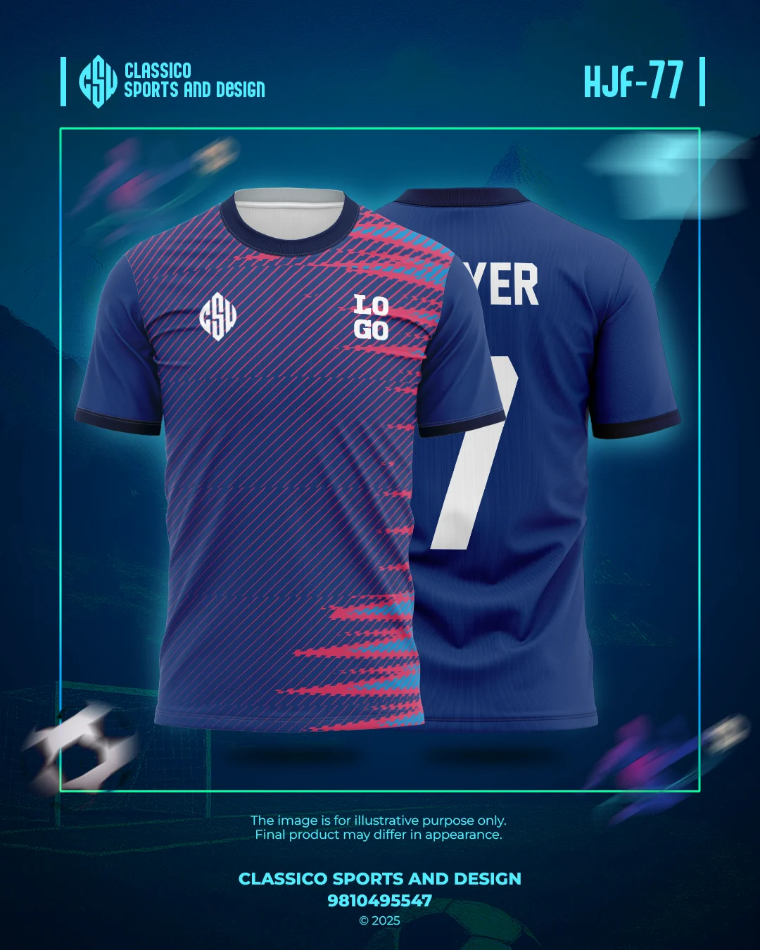 HJF 77 Custom Football Jersey Sleek Design, High Comfort | Classico Sportswear Nepal